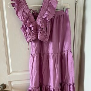 Ruffled Lavender Two piece set 100% cotton
